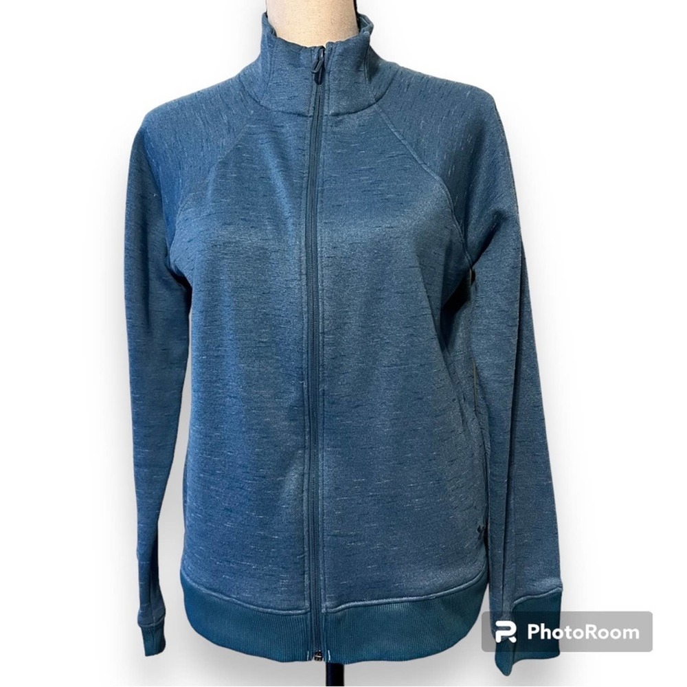 Under Armour medium loose fit sweatshirt jacket full zip static blue long sleeve
